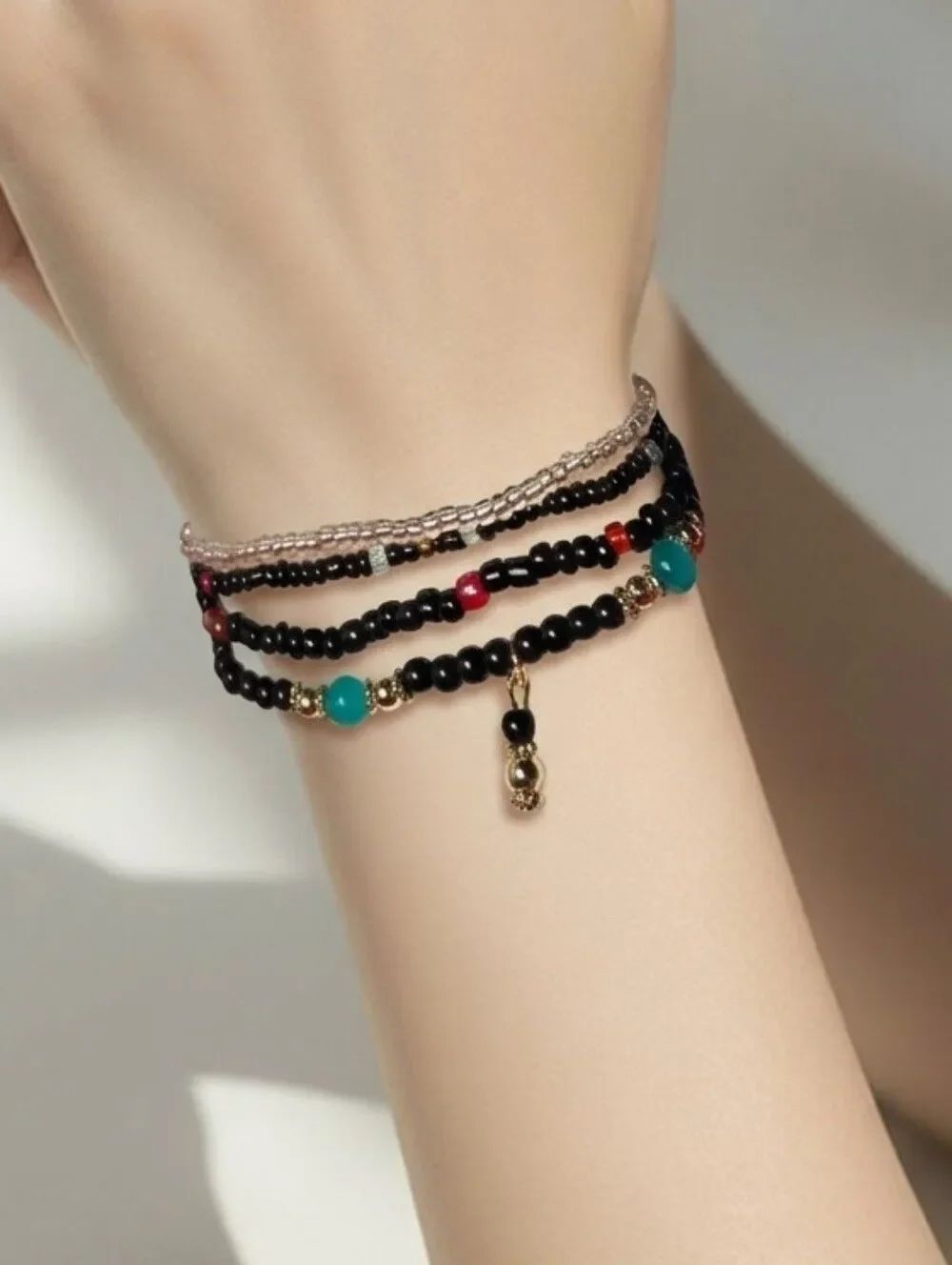 Elegant Multicolor Beaded Bracelet Set